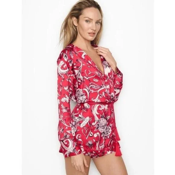 VICTORIA’S SECRET Floral Romper Pajamas S - Picture 1 of 5